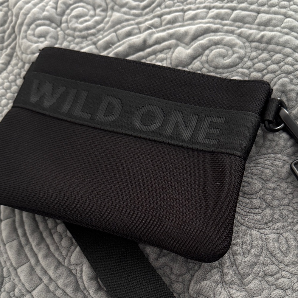 Wild One - Recycled Knit Eco Cross Body Treat Pouch: Black - Picture 5 of 5